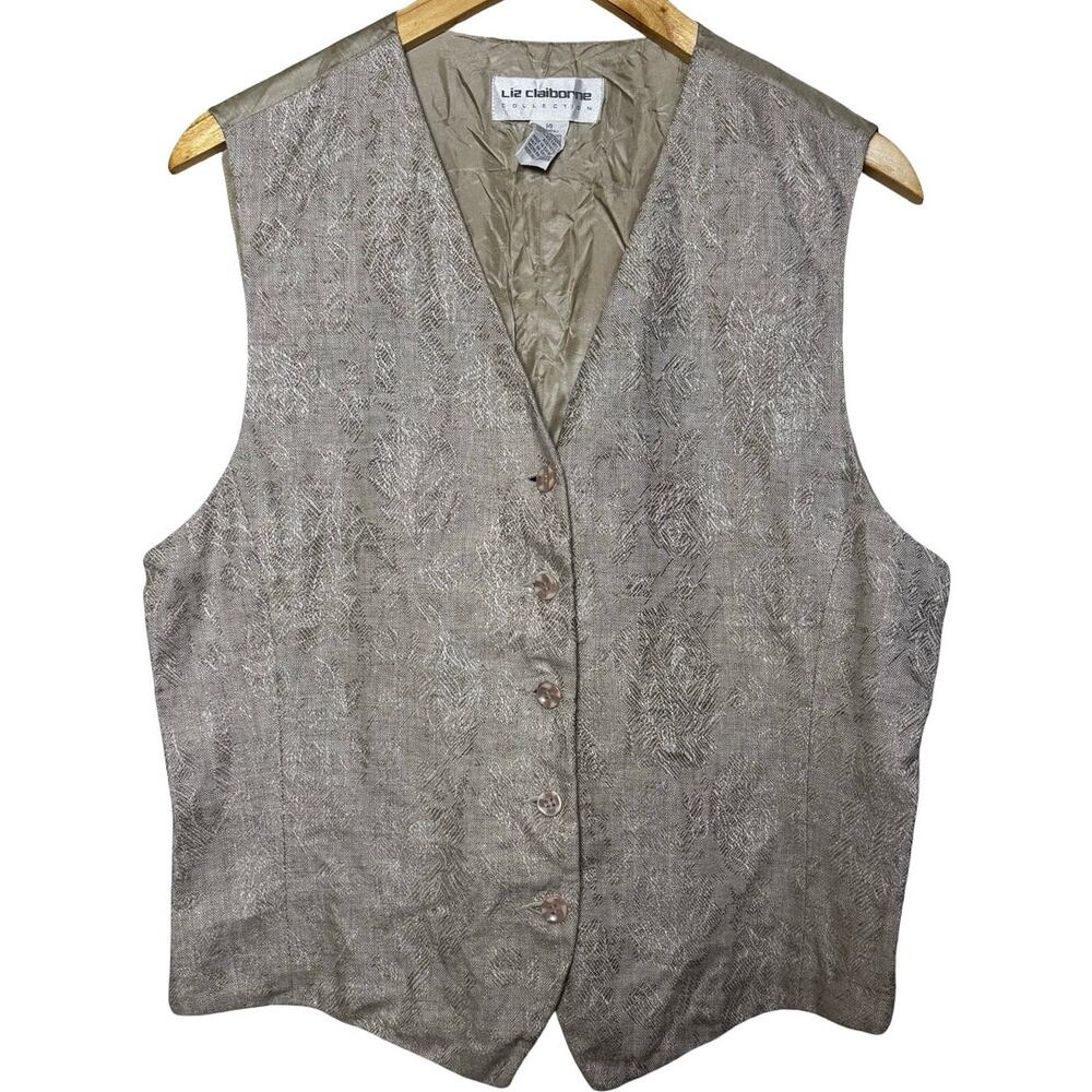 Liz Claiborne Vintage Y2K Tapestry Vest Size 14 - Picture 2 of 6